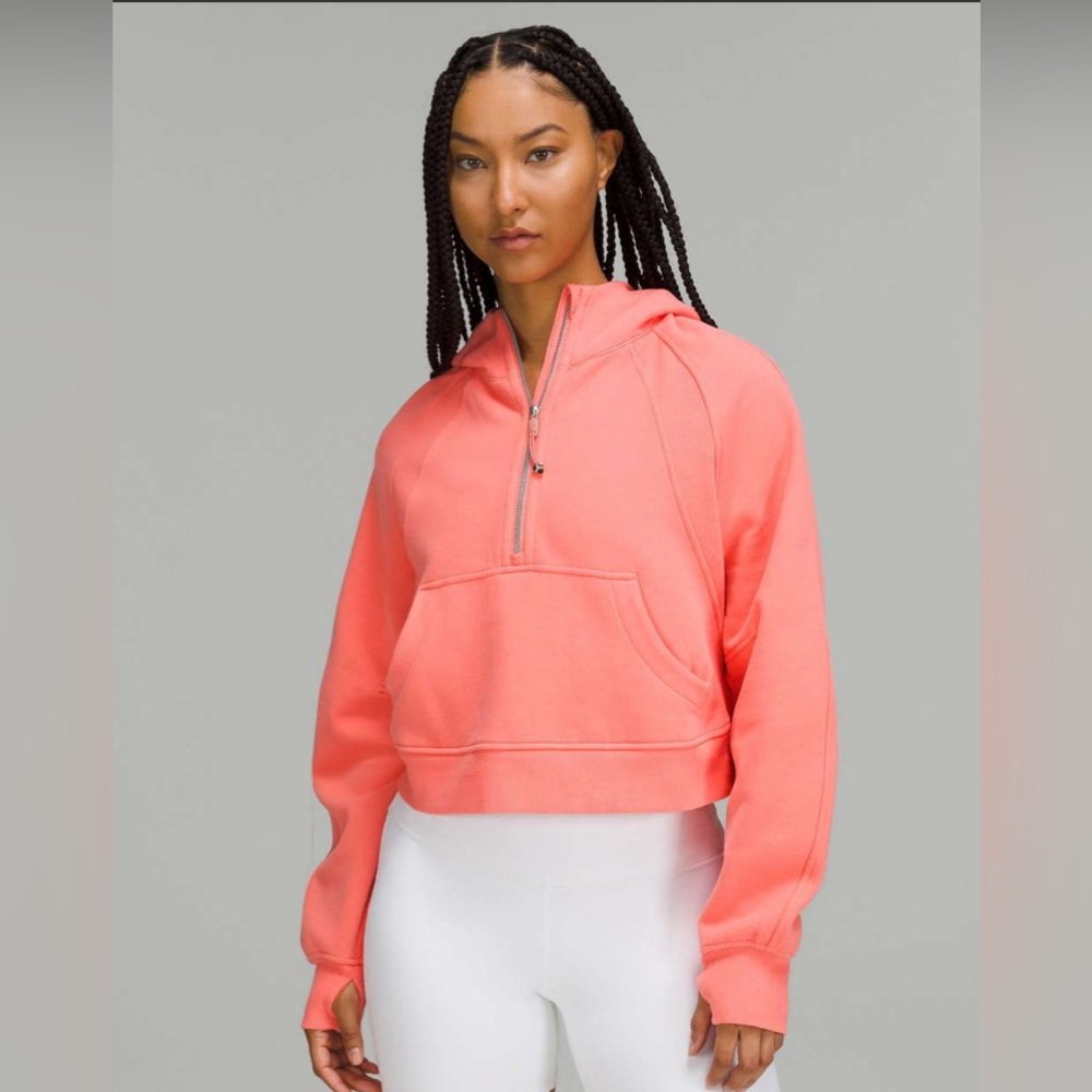 Lululemon Scuba Oversized 1/2 Half Zip Hoodie Raspberry Cream NWT XL/XXL